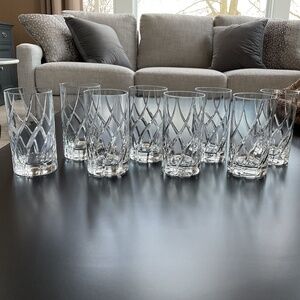MIKASA OLYMPUS  CRYSTAL HIGHBALL GLASSES. Set of 8 (12.5 oz capacity)